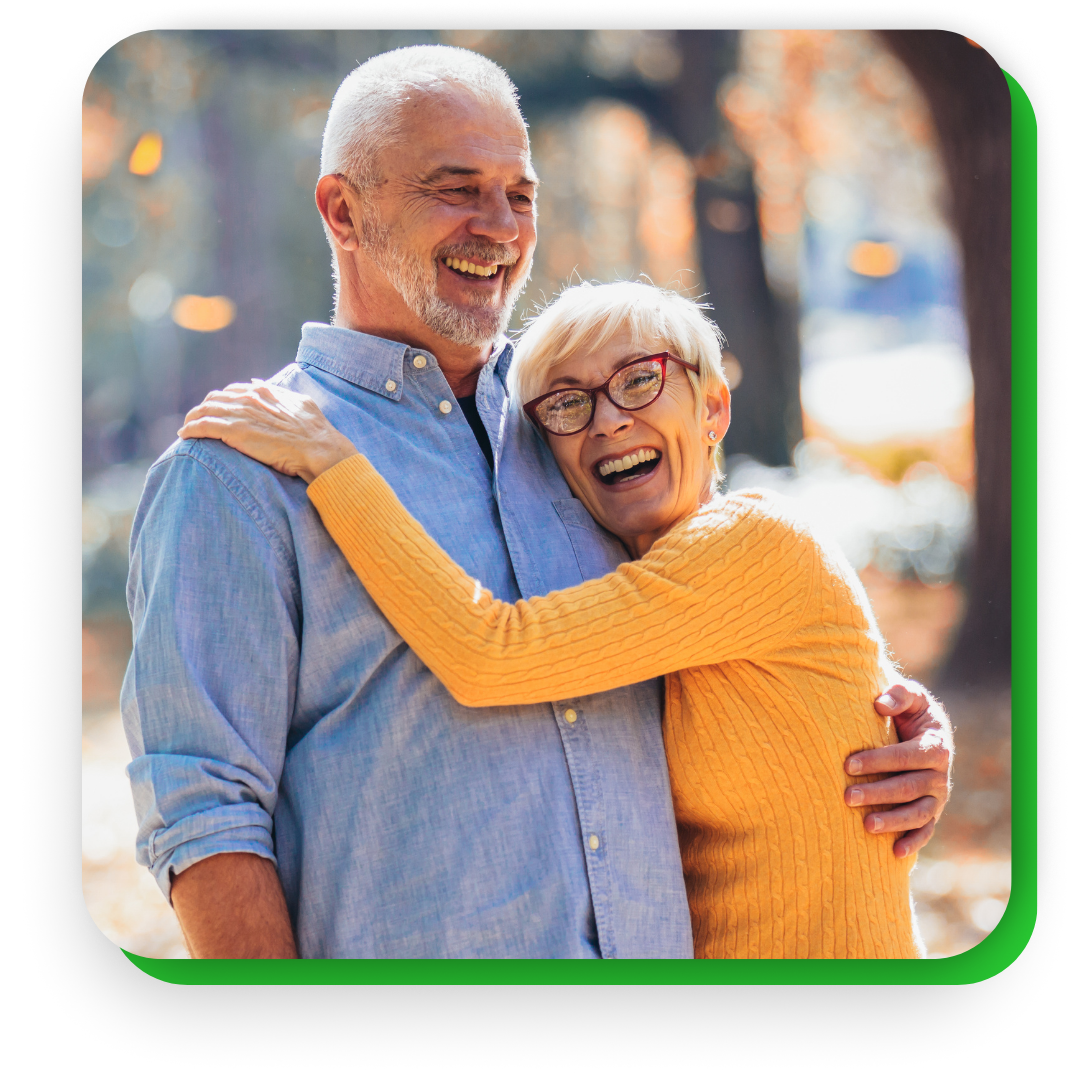 older couple hugging